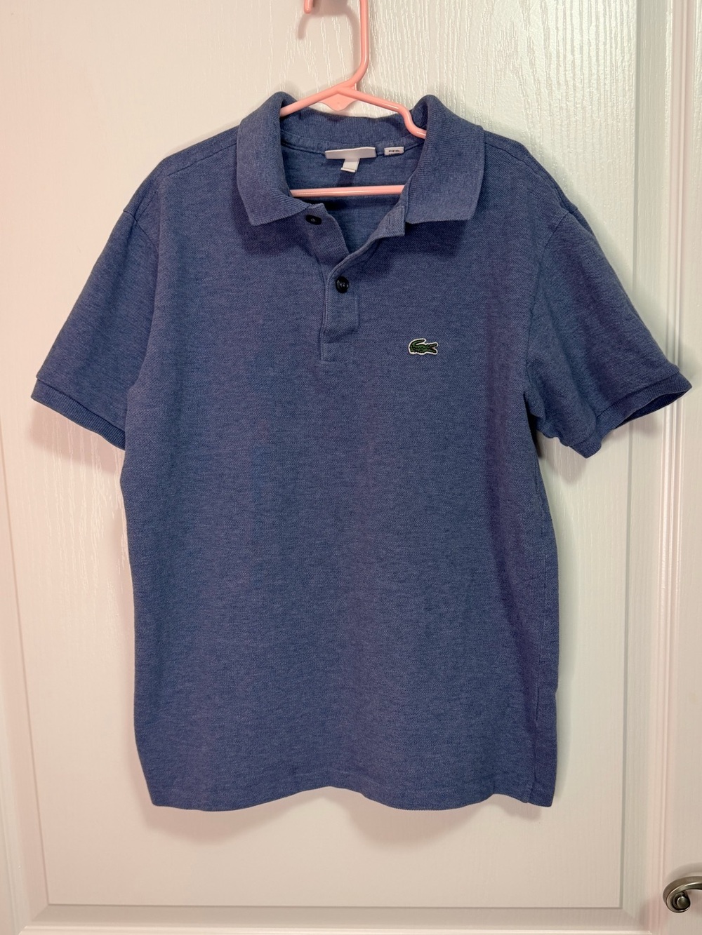 Lacoste Heathered Blue Boy’s Pique Polo with Crocodile Logo